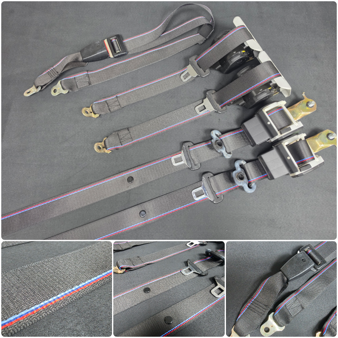 BMW E36 M3 COMPETITION STYLE TRI-COLOUR FRONT & REAR SEAT BELT SET